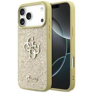 Guess Fixed Glitter Big 4G case for iPhone 17 Pro Max - goldeng