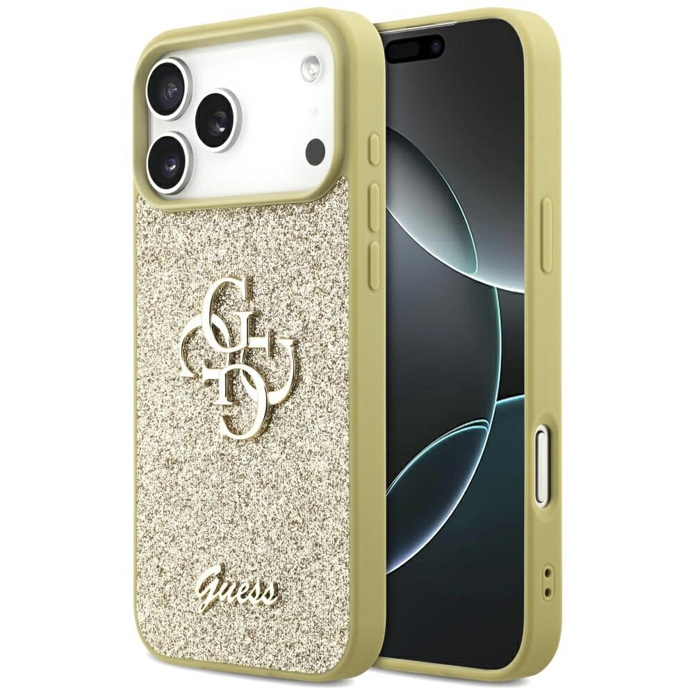 200826_1 Guess Fixed Glitter Big 4G case for iPhone 17 Pro Max - goldeng