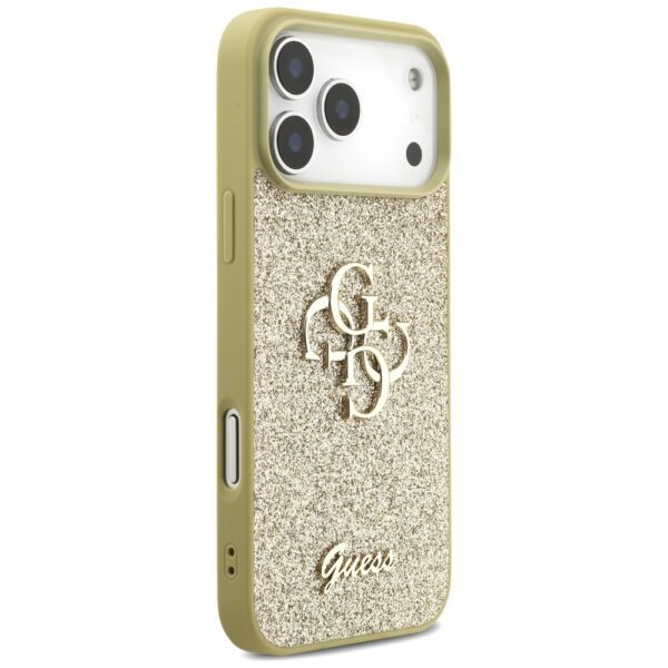 200826_4 Guess Fixed Glitter Big 4G case for iPhone 17 Pro Max - goldeng