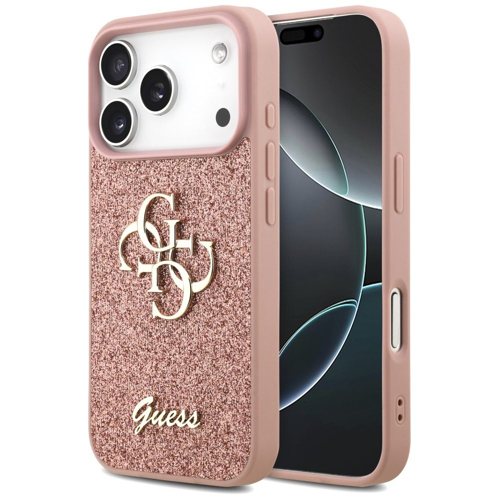 Guess Fixed Glitter Big 4G Case for iPhone 17 Pro - Pinkeng