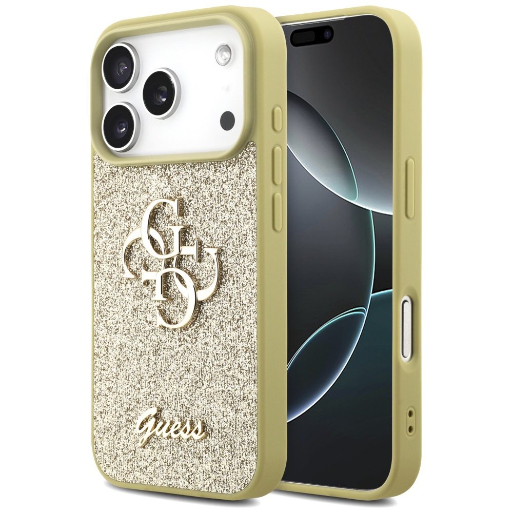 200828_1 Guess Fixed Glitter Big 4G case for iPhone 17 Pro - goldeng