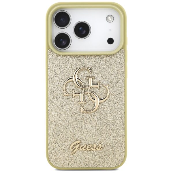 200828_3 Guess Fixed Glitter Big 4G case for iPhone 17 Pro - goldeng