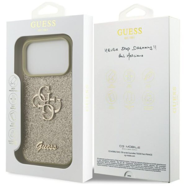 200828_8 Guess Fixed Glitter Big 4G case for iPhone 17 Pro - goldeng