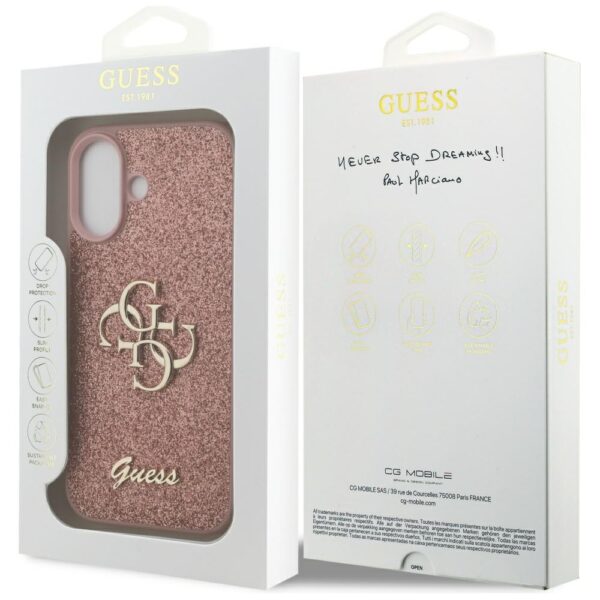 200829_8 Guess Fixed Glitter Big 4G Case for iPhone 17 - Pinkeng
