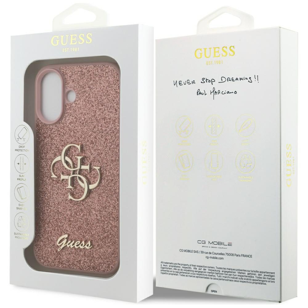 200829_8 Guess Fixed Glitter Big 4G Case for iPhone 17 - Pinkeng