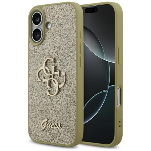 200830_1 Guess Fixed Glitter Big 4G case for iPhone 17 - goldeng