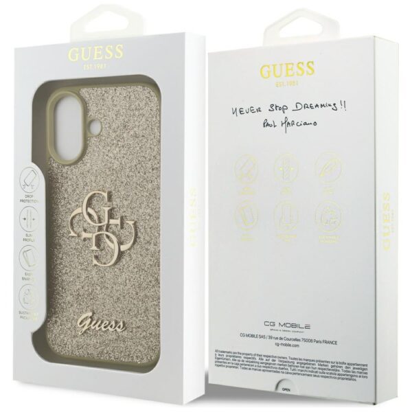 200830_8 Guess Fixed Glitter Big 4G case for iPhone 17 - goldeng