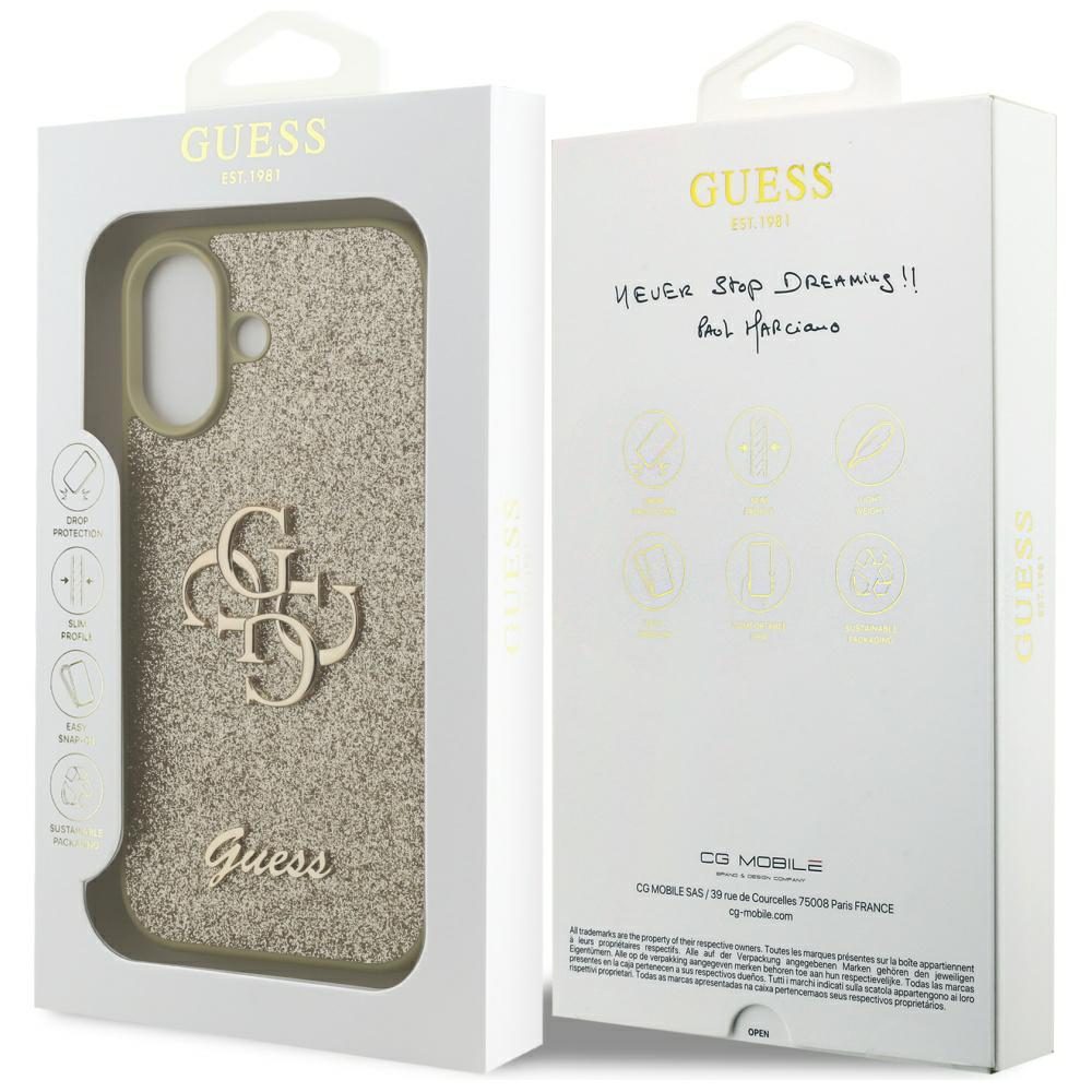 200830_8 Guess Fixed Glitter Big 4G case for iPhone 17 - goldeng