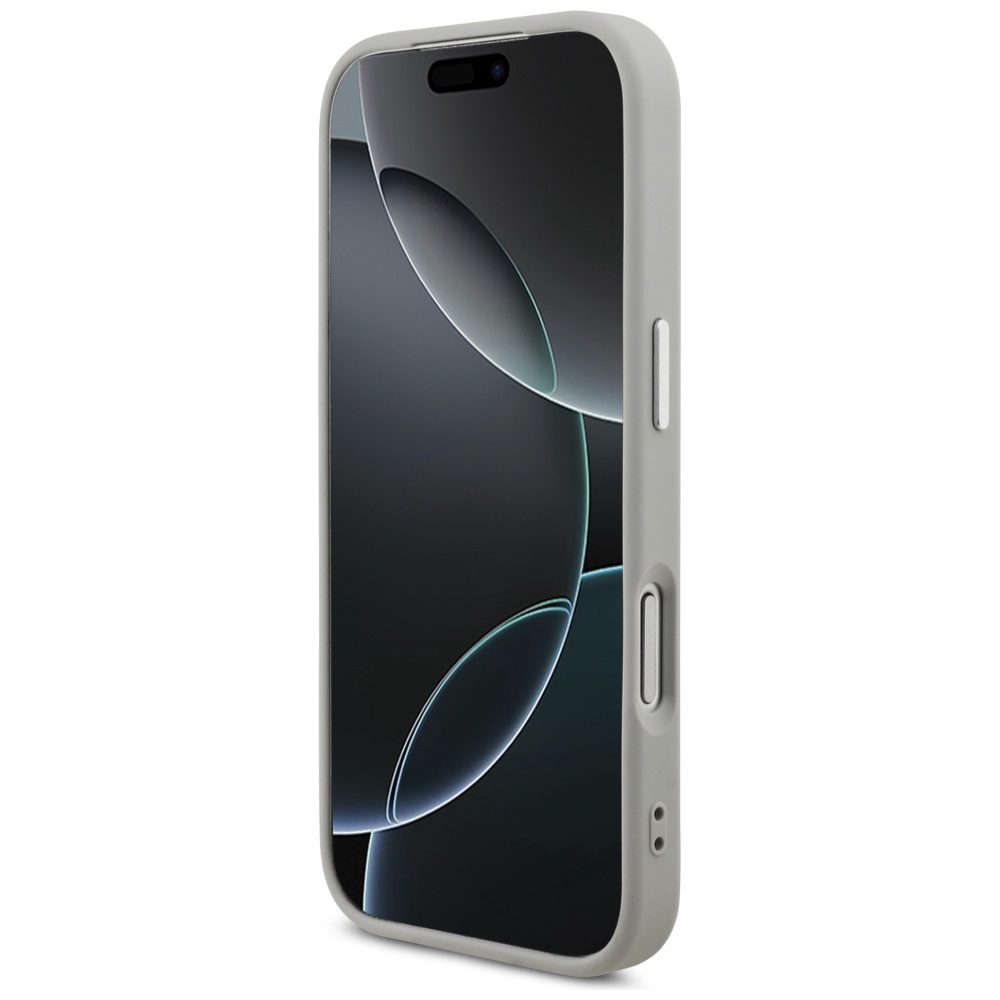 Guess Glitter Triangle Logo MagSafe case for iPhone 17 Pro - silvereng