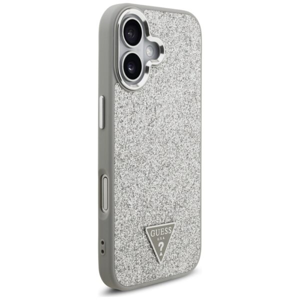 Guess Glitter Triangle Logo MagSafe case for iPhone 17 - silvereng