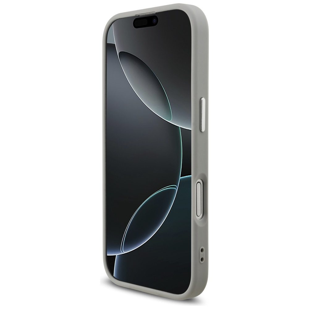 Guess Glitter Triangle Logo MagSafe case for iPhone 17 - silvereng