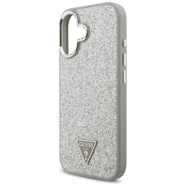 Guess Glitter Triangle Logo MagSafe case for iPhone 17 - silvereng