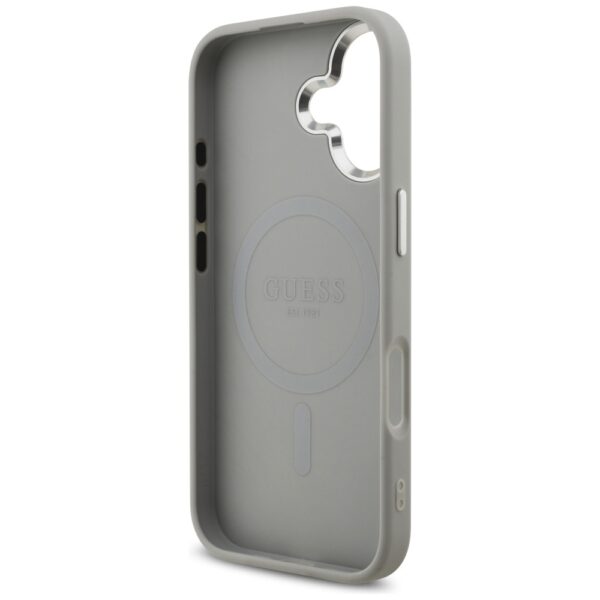 Guess Glitter Triangle Logo MagSafe case for iPhone 17 - silvereng
