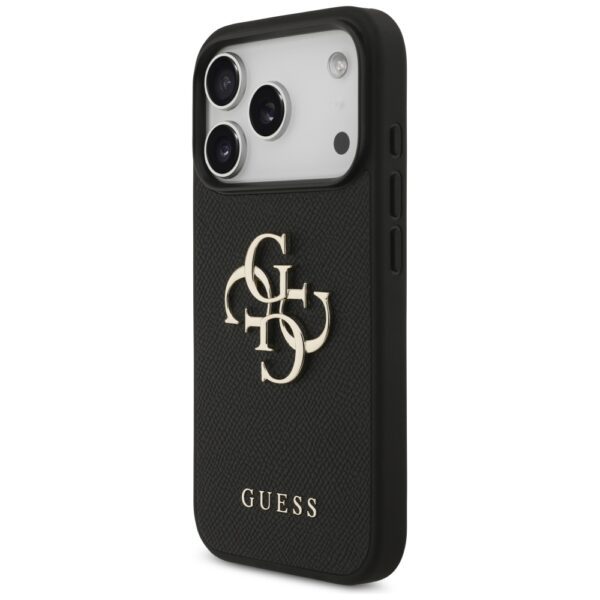 200839_2 Guess Grained Big 4G & Classic Logo case for iPhone 17 Pro - blackeng