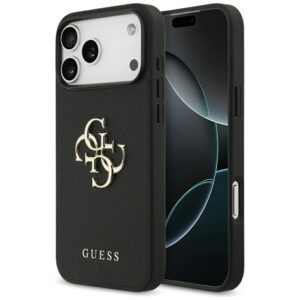 Guess Grained Big 4G & Classic Logo case for iPhone 17 Pro Max - blackeng