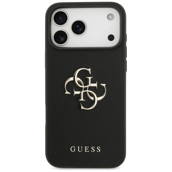 200840_3 Guess Grained Big 4G & Classic Logo case for iPhone 17 Pro Max - blackeng