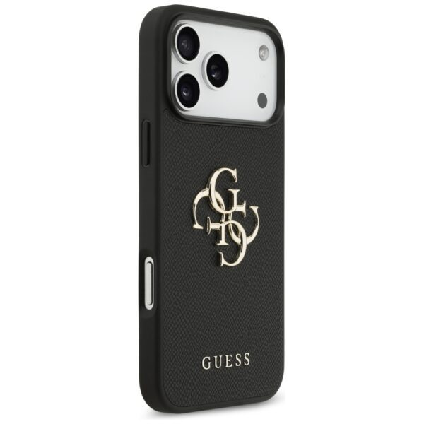 200840_4 Guess Grained Big 4G & Classic Logo case for iPhone 17 Pro Max - blackeng