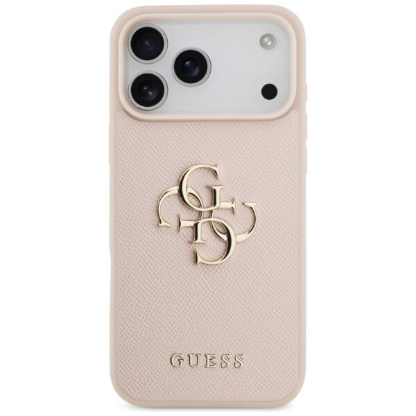 200841_3 Guess Grained Big 4G & Classic Logo Case for iPhone 17 Pro Max - Pinkeng