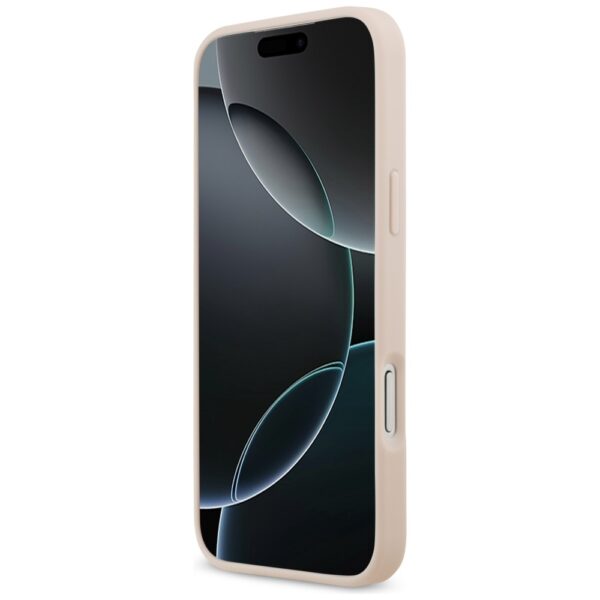 200841_5 Guess Grained Big 4G & Classic Logo Case for iPhone 17 Pro Max - Pinkeng