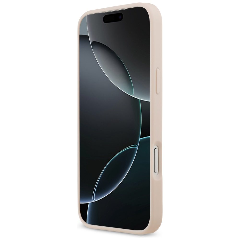 200841_5 Guess Grained Big 4G & Classic Logo Case for iPhone 17 Pro Max - Pinkeng