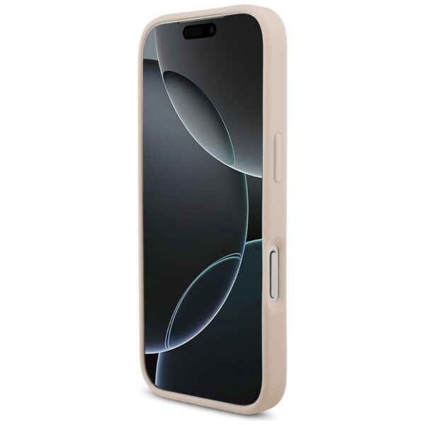 200842_5 Guess Grained Big 4G & Classic Logo iPhone 17 Pro Case - Pinkeng