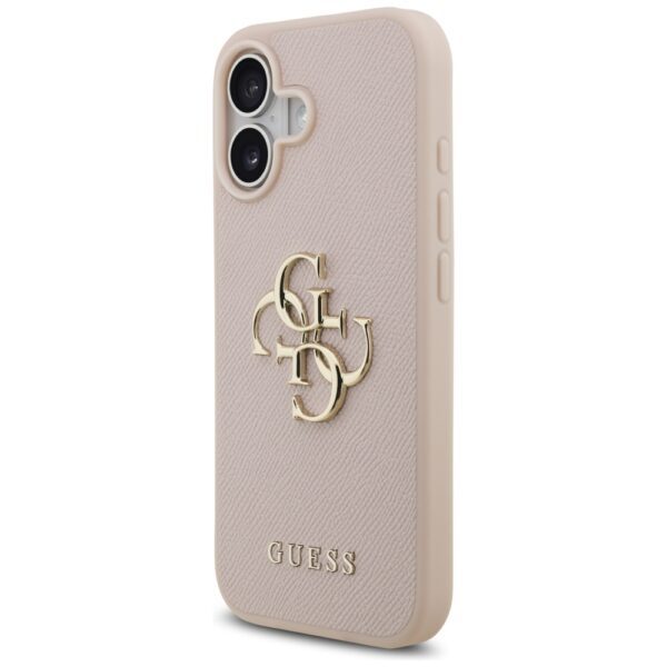 200843_2 Guess Grained Big 4G & Classic Logo iPhone 17 Case - Pinkeng
