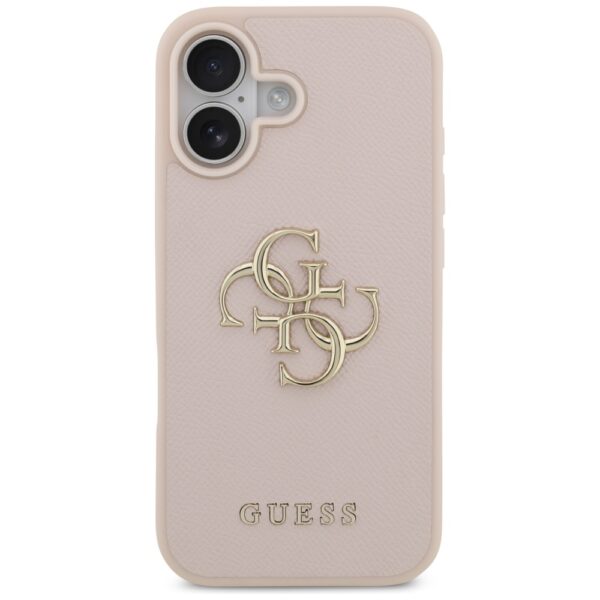 200843_3 Guess Grained Big 4G & Classic Logo iPhone 17 Case - Pinkeng