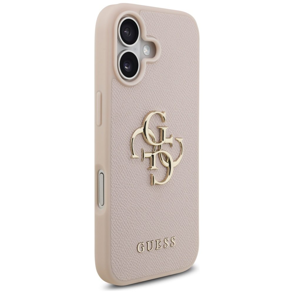 200843_4 Guess Grained Big 4G & Classic Logo iPhone 17 Case - Pinkeng