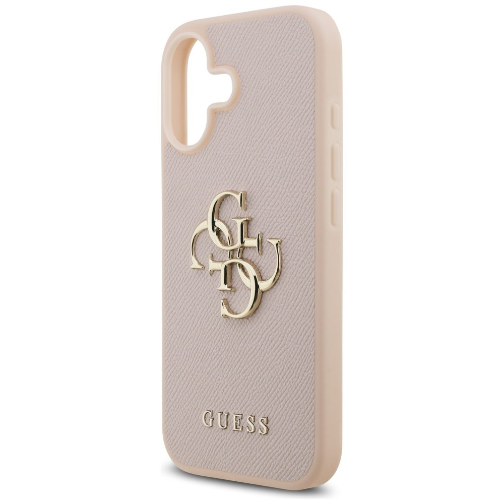 200843_6 Guess Grained Big 4G & Classic Logo iPhone 17 Case - Pinkeng