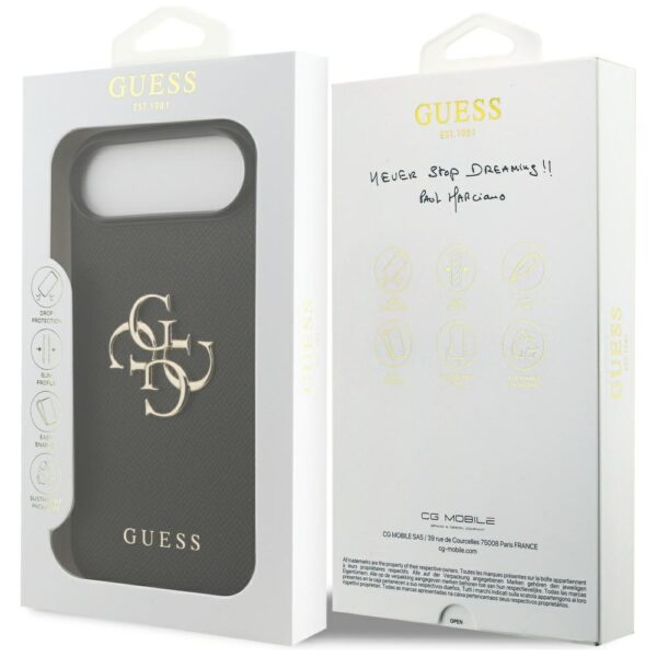Guess Grained Big 4G & Classic Logo case for iPhone Air - blackeng