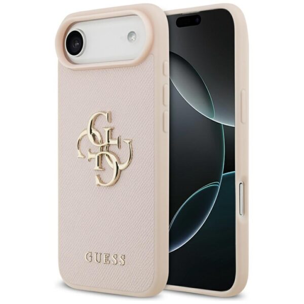 200845_1 Guess Grained Big 4G & Classic Logo iPhone Air Case - Pinkeng