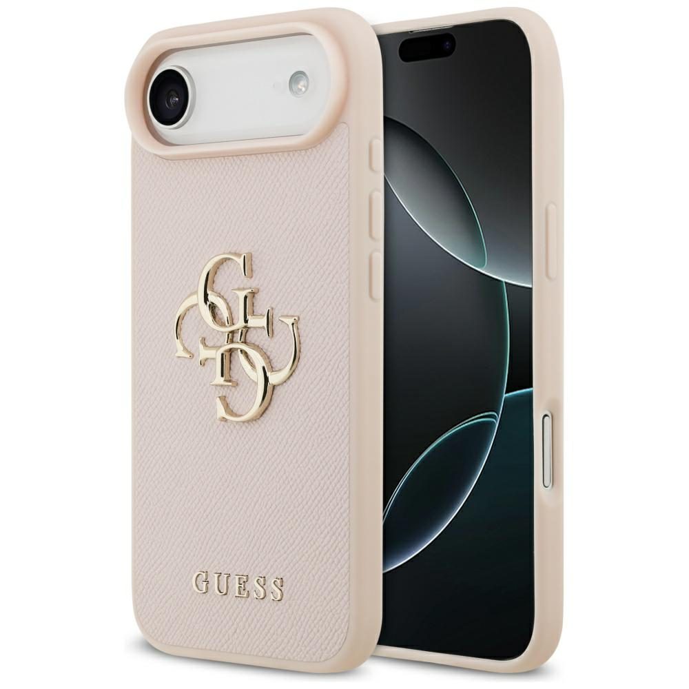 200845_1 Guess Grained Big 4G & Classic Logo iPhone Air Case - Pinkeng