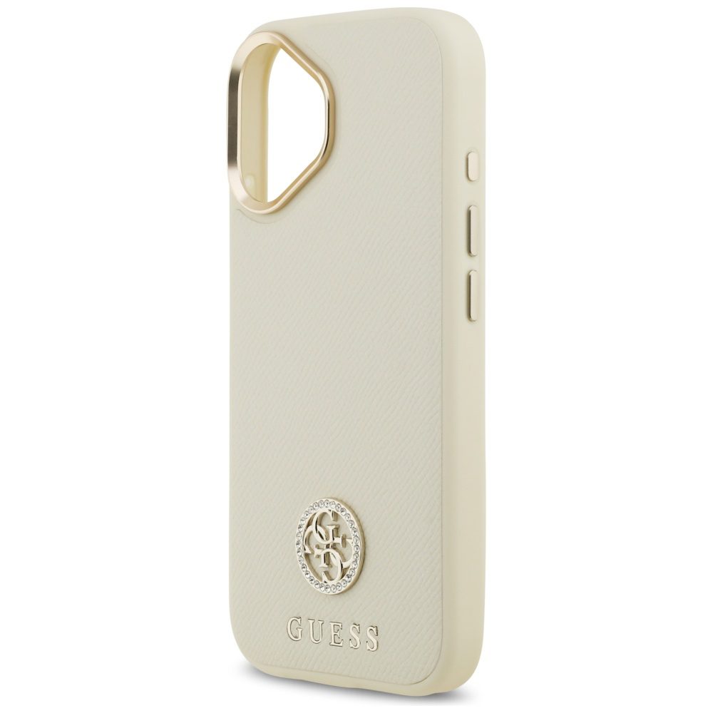 Guess Grained Strass Logo MagSafe case for iPhone 17 - beigeeng