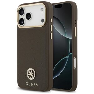 200858_1 Guess Grained Strass Logo MagSafe Case for iPhone 17 Pro Max - Browneng