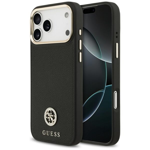 Guess Grained Strass Logo MagSafe case for iPhone 17 Pro Max - blackeng