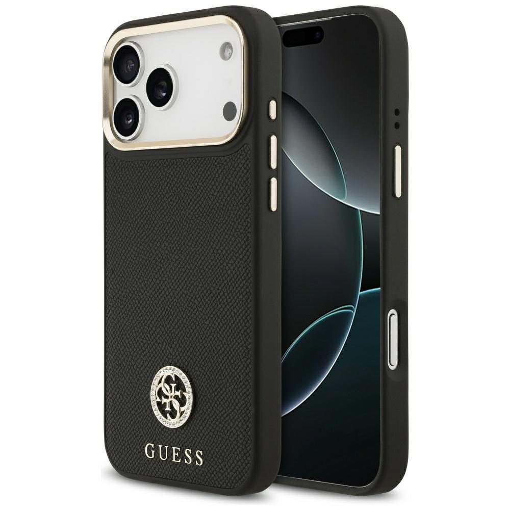 Guess Grained Strass Logo MagSafe case for iPhone 17 Pro Max - blackeng