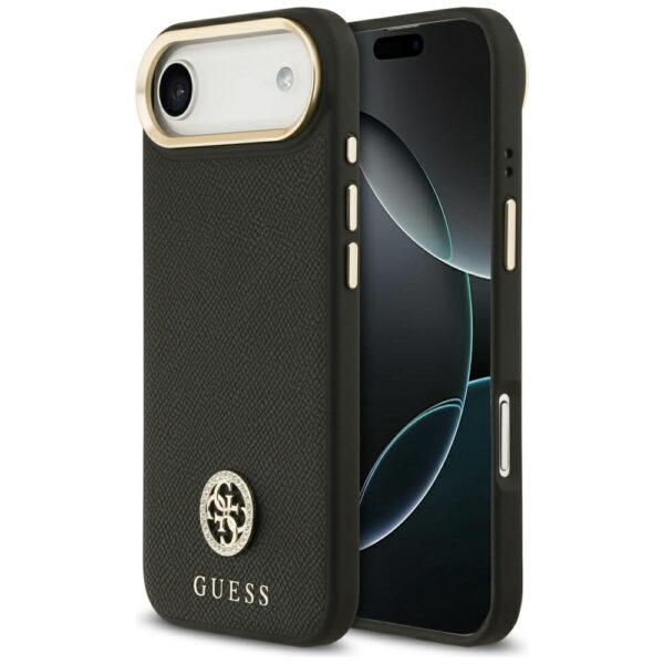 Guess Grained Strass Logo MagSafe case for iPhone Air - blackeng
