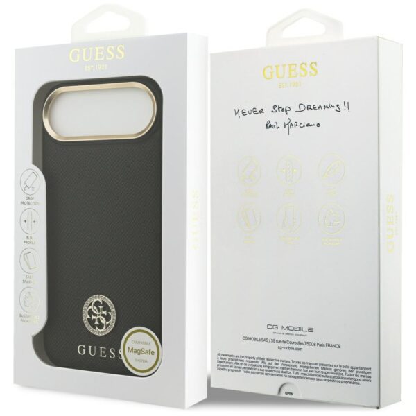 Guess Grained Strass Logo MagSafe case for iPhone Air - blackeng