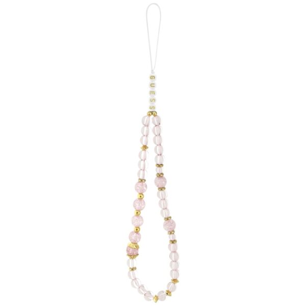 Guess IML Flowers Pearl Strap MagSafe Case for iPhone 17 Pro - Pinkeng