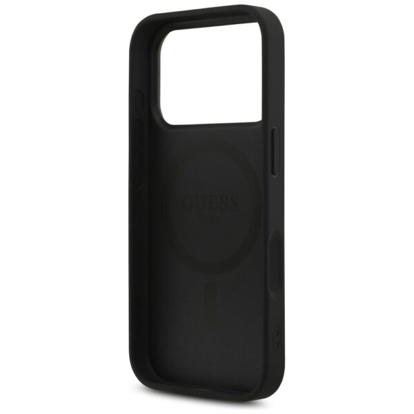 200870_7 Guess Leather 4G Triangle Strass MagSafe Case for iPhone 17 Pro - Blackeng