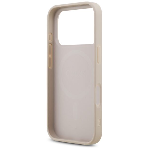 Guess Leather 4G Triangle Strass MagSafe Case for iPhone 17 Pro - Pinkeng