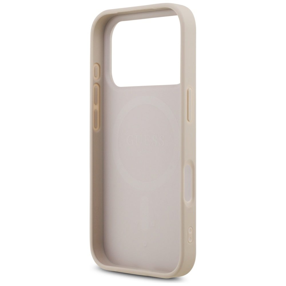 Guess Leather 4G Triangle Strass MagSafe Case for iPhone 17 Pro - Pinkeng