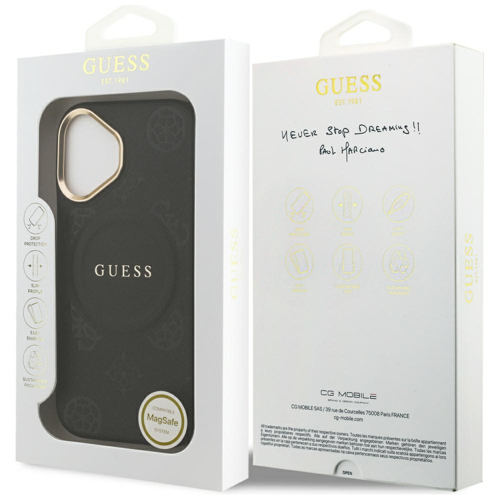 Guess Peony Hot Stamp MagSafe Case for iPhone 17 - Blackeng