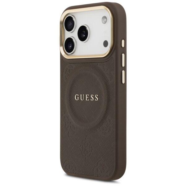 Guess Peony Hot Stamp MagSafe Case for iPhone 17 Pro - Browneng