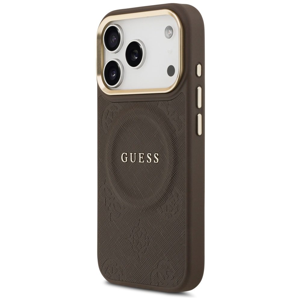 Guess Peony Hot Stamp MagSafe Case for iPhone 17 Pro - Browneng