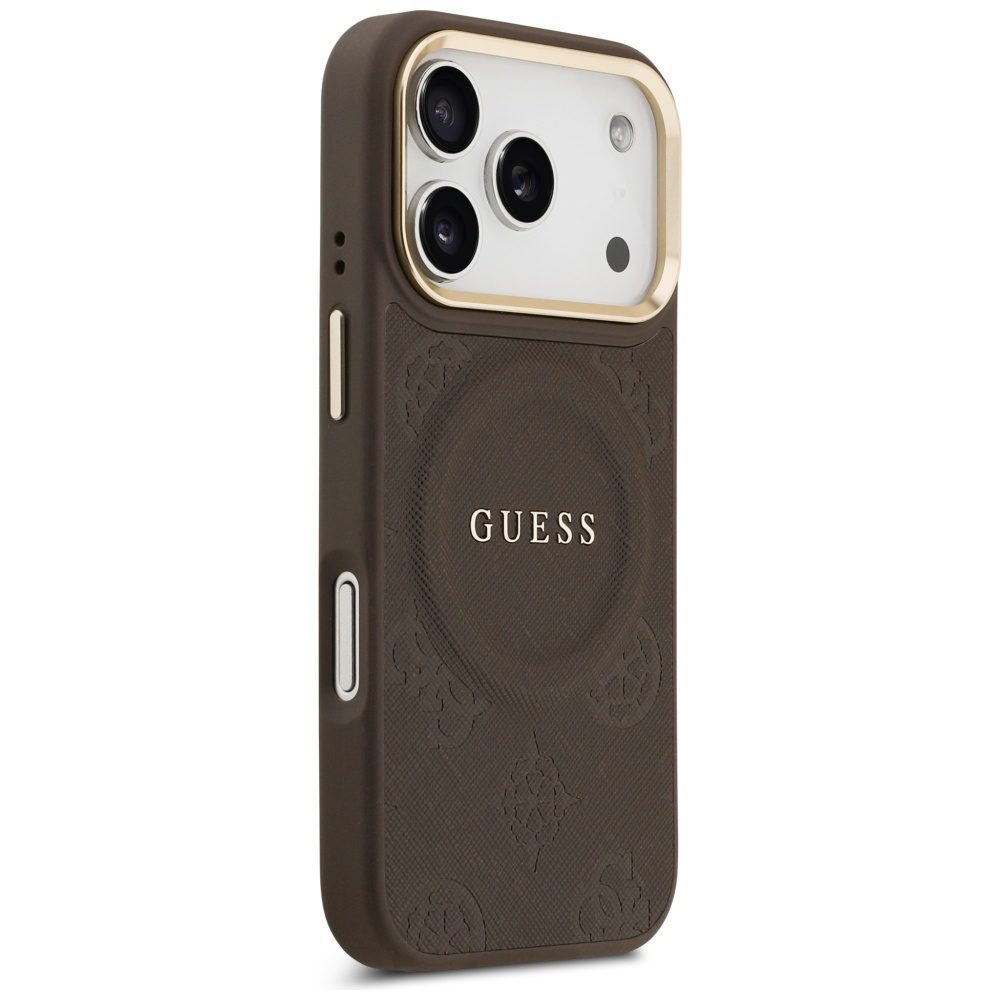 Guess Peony Hot Stamp MagSafe Case for iPhone 17 Pro - Browneng