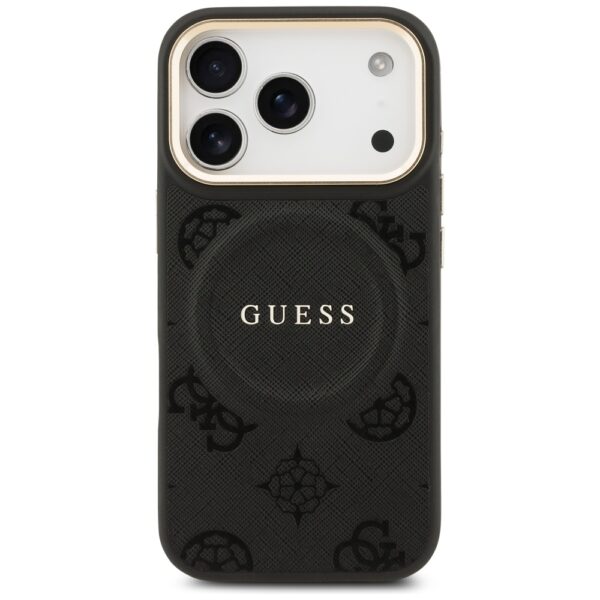 Guess Peony Hot Stamp MagSafe Case for iPhone 17 Pro - Blackeng