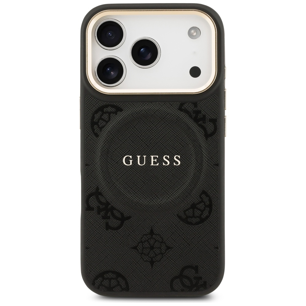 Guess Peony Hot Stamp MagSafe Case for iPhone 17 Pro - Blackeng