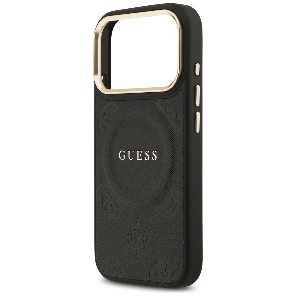 Guess Peony Hot Stamp MagSafe Case for iPhone 17 Pro - Blackeng