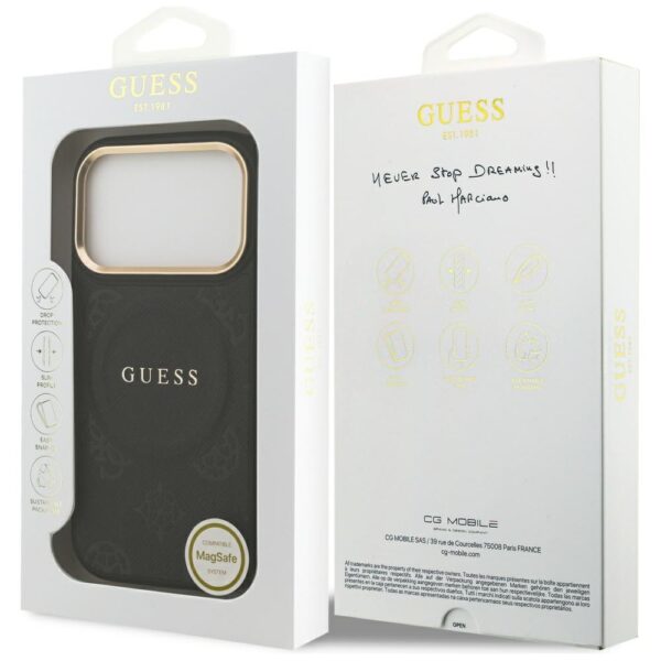Guess Peony Hot Stamp MagSafe Case for iPhone 17 Pro - Blackeng